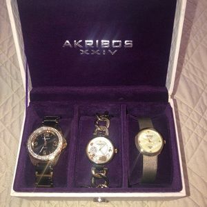 Akribos 3pc. watch set